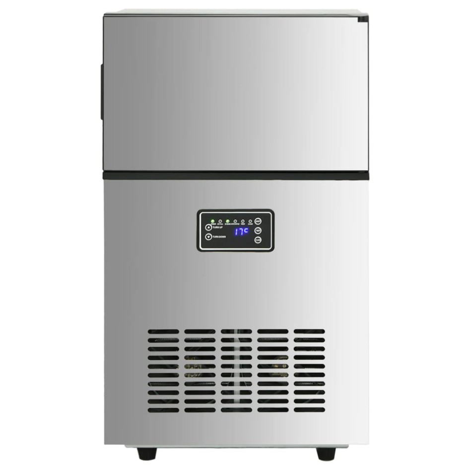 Máquina de hacer cubitos de hielo plateada 45 kg/24