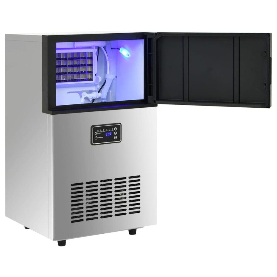 Máquina de hacer cubitos de hielo plateada 45 kg/24