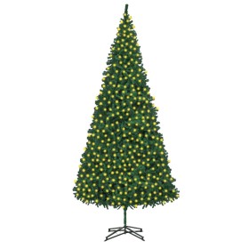 Árbol de Navidad artificial preiluminado con luces verde 500