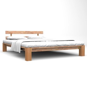 Estructura de cama de madera maciza de roble 160x200