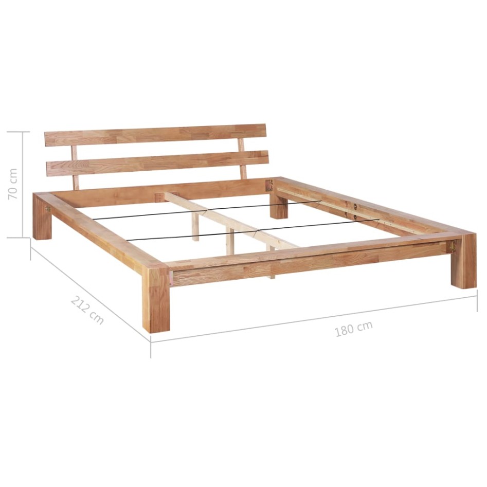 Estructura de cama de madera maciza de roble 160x200