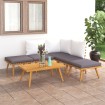 Juego de muebles de jardín 6 piezas madera maciza de acacia
