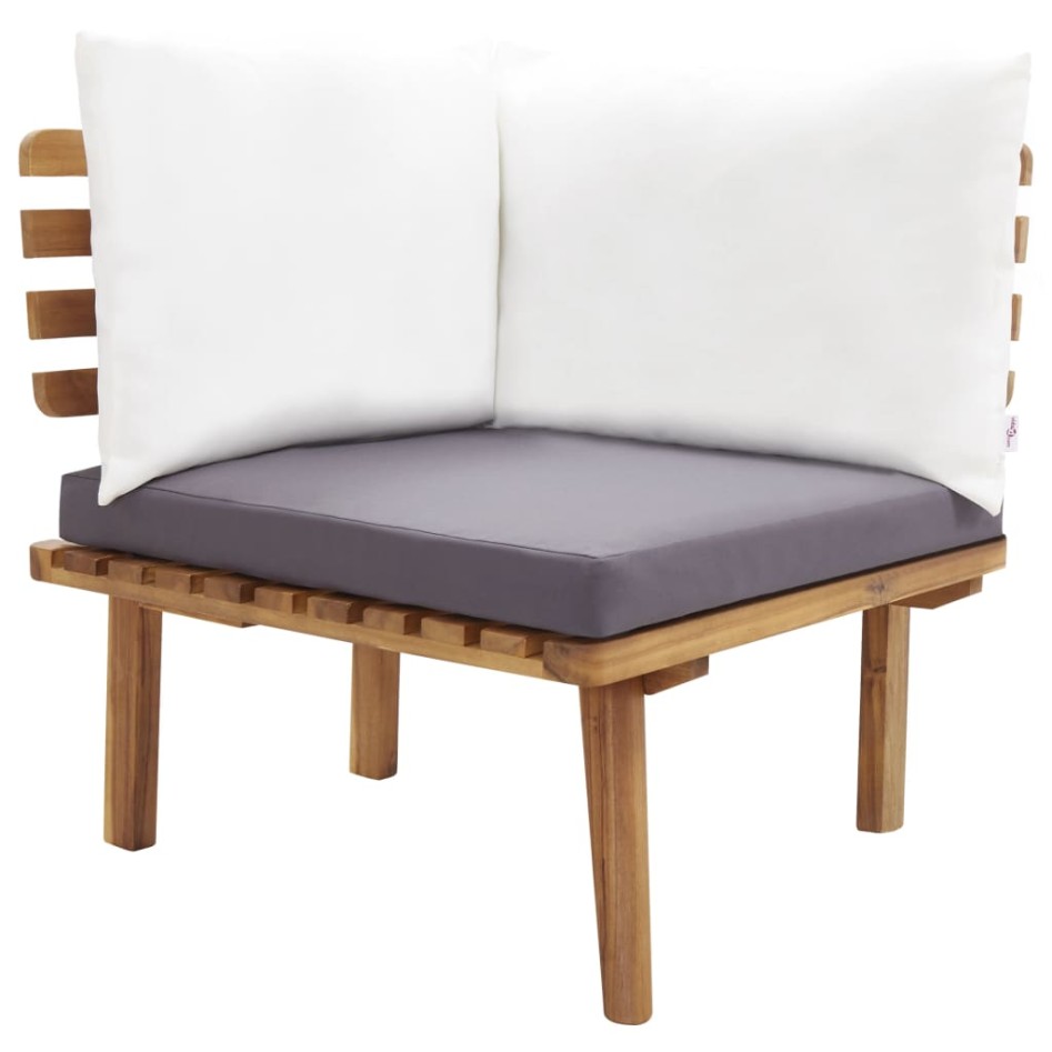 Juego de muebles de jardín 6 piezas madera maciza de