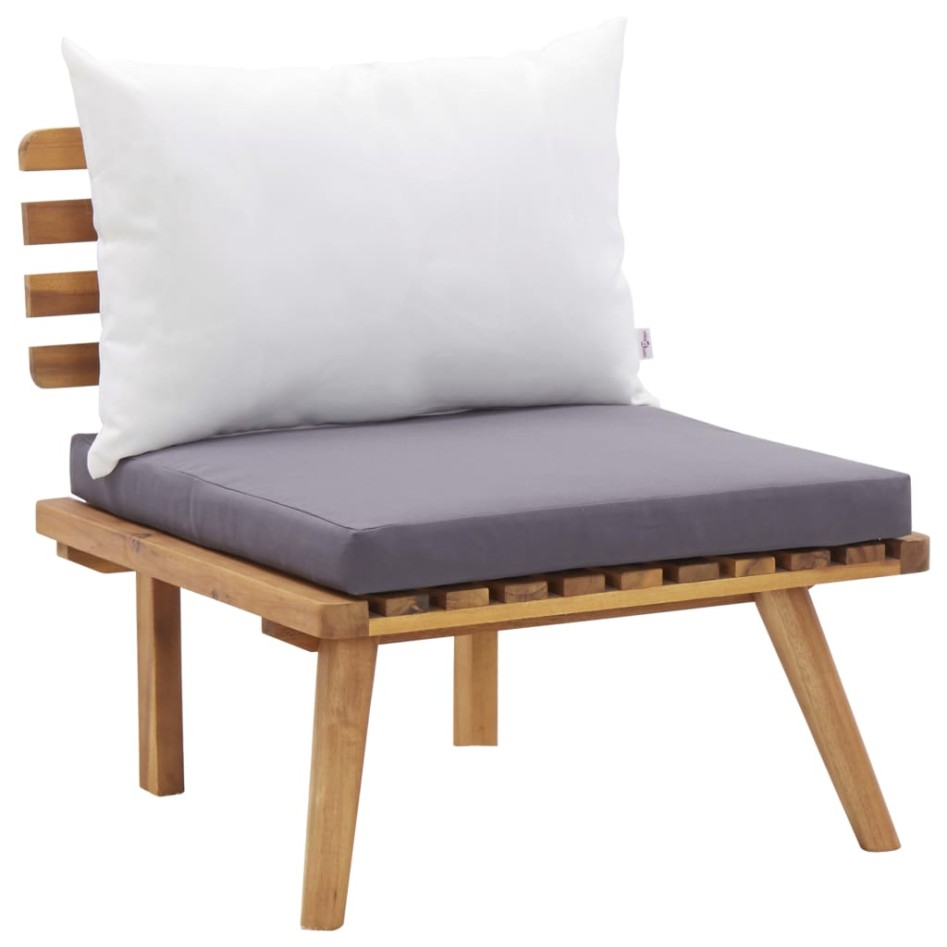 Juego de muebles de jardín 6 piezas madera maciza de