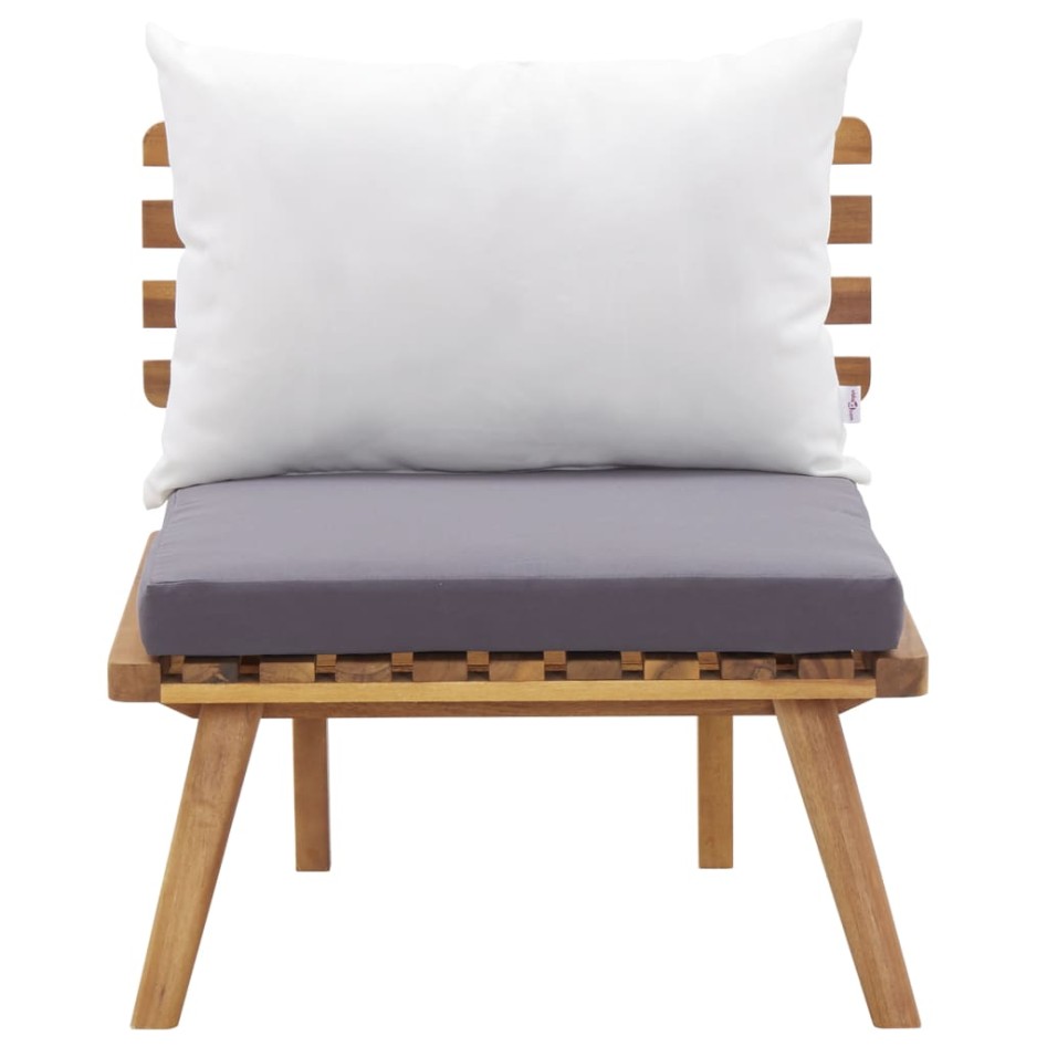 Juego de muebles de jardín 6 piezas madera maciza de