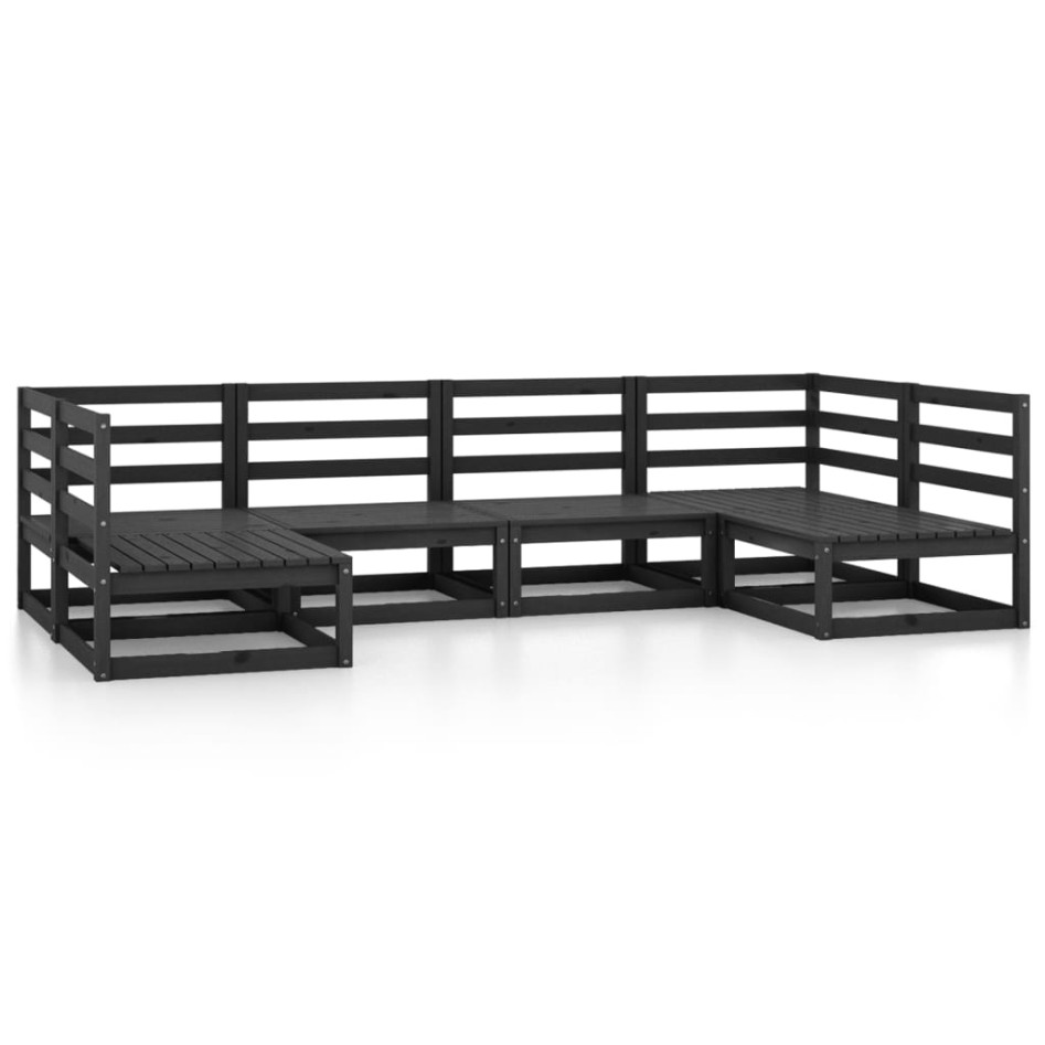 Juego de muebles de jardín 6 piezas madera maciza de