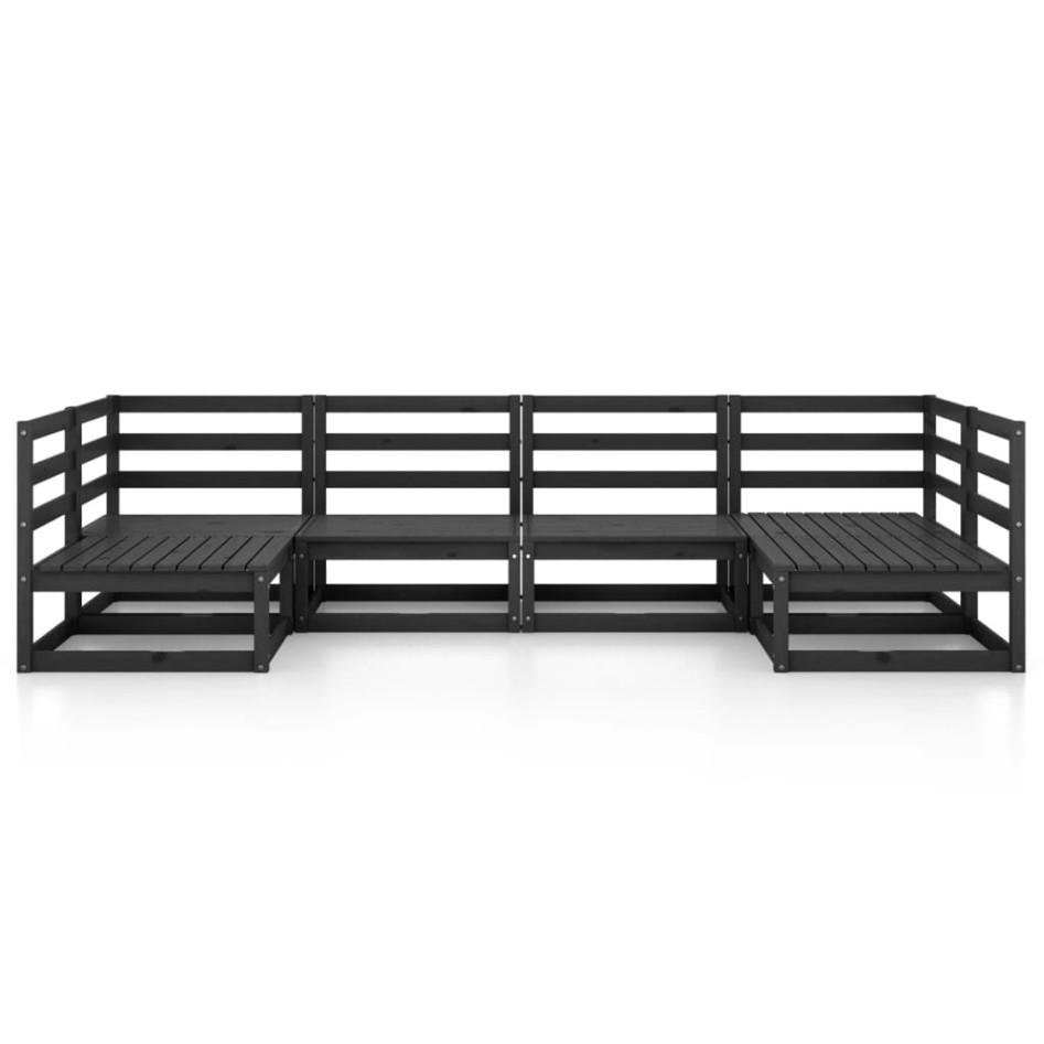 Juego de muebles de jardín 6 piezas madera maciza de