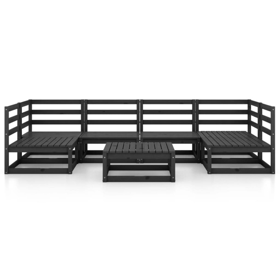 Juego de muebles de jardín 7 piezas madera maciza de