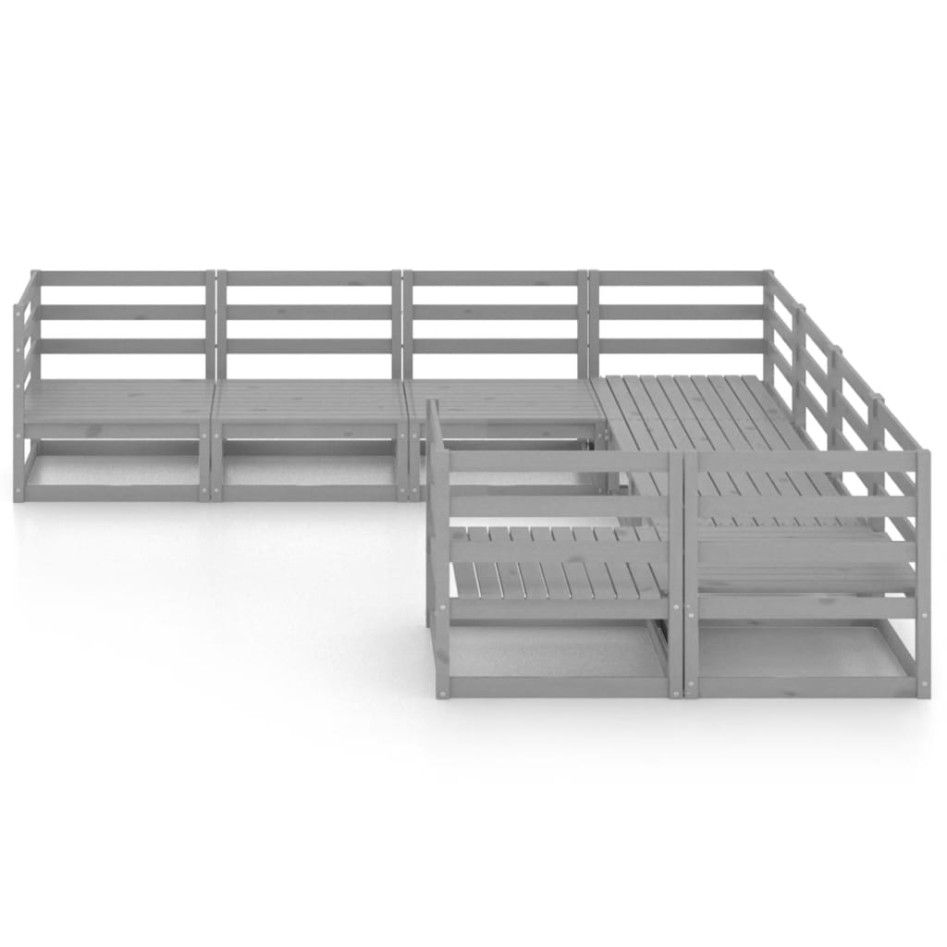 Juego de muebles de jardín 8 piezas madera maciza de