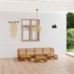 Juego de muebles de jardín 7 piezas madera maciza de pino
