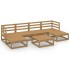 Juego de muebles de jardín 7 piezas madera maciza de