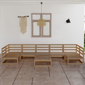 Juego de muebles de jardín 8 piezas madera maciza de