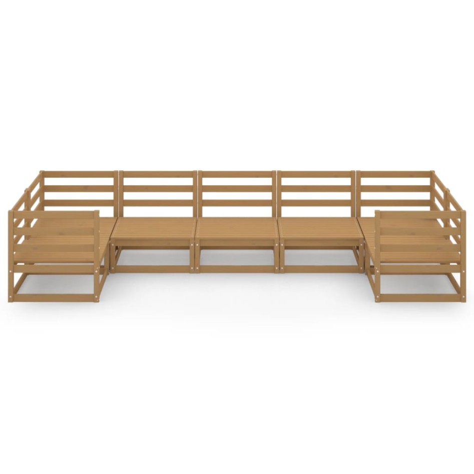 Juego de muebles de jardín 7 piezas madera maciza de