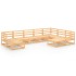 Juego de muebles de jardín 9 piezas madera maciza de