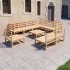 Juego de muebles de jardín 10 piezas madera maciza de