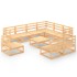 Juego de muebles de jardín 10 piezas madera maciza de