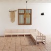 Juego de muebles de jardín 9 piezas madera maciza de pino