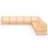 Juego de muebles de jardín 9 piezas madera maciza de