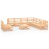Juego de muebles de jardín 10 piezas madera maciza de