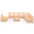 Juego de muebles de jardín 10 piezas madera maciza de