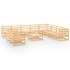 Juego de muebles de jardín 11 piezas madera maciza de