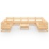 Juego de muebles de jardín 11 piezas madera maciza de