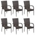 Set de muebles de comedor de jardín 7 piezas de ratán