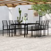 Juego de comedor de jardín 7 piezas negro