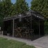 Cenador con mosquitera tira luz LED antracita 4x3x2,73m