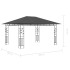 Cenador con mosquitera tira luz LED antracita 4x3x2,73m