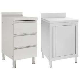 Armarios de cocina comercial 2 unidades acero