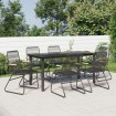Juego de comedor para jardín 7 piezas ratán PVC negro