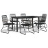 Juego de comedor para jardín 7 piezas ratán PVC