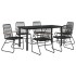 Juego de comedor para jardín 7 piezas ratán PVC