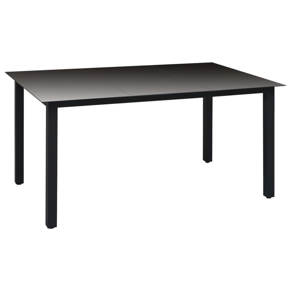Juego de comedor para jardín 5 piezas negro y