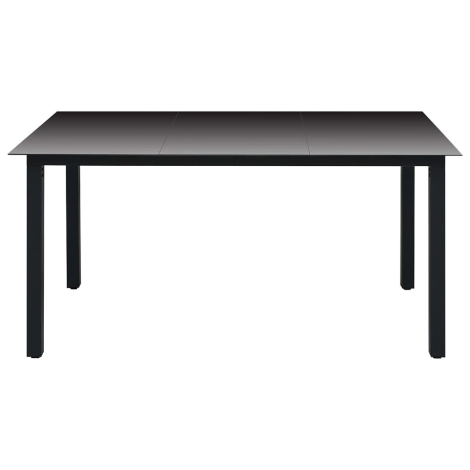 Juego de comedor para jardín 5 piezas negro y