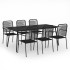 Set de comedor de jardín 7 pzas cuerda de algodón y acero