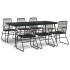 Juego de comedor para jardín 7 piezas ratán PVC