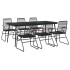 Juego de comedor para jardín 7 piezas ratán PVC