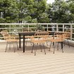 Juego de comedor de jardín 7 piezas ratán sintético