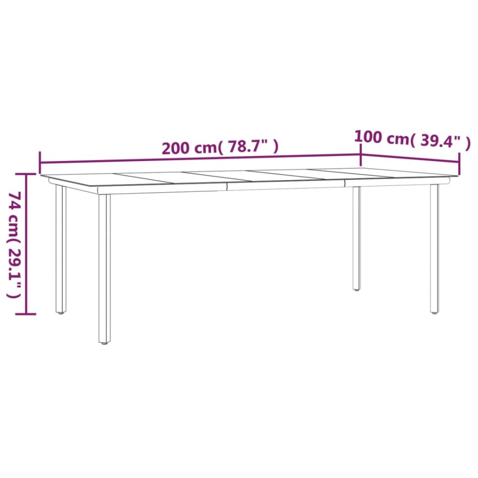 Juego de comedor de jardín 7 piezas ratán
