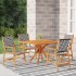 Juego de comedor de jardín 5 piezas madera maciza de