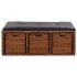 Banco con 3 cestas hierba marina 105x40x42 cm
