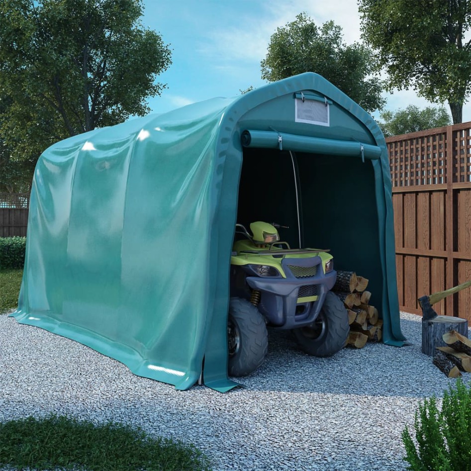 Carpa garaje de almacenamiento PVC verde 2,4x3,6