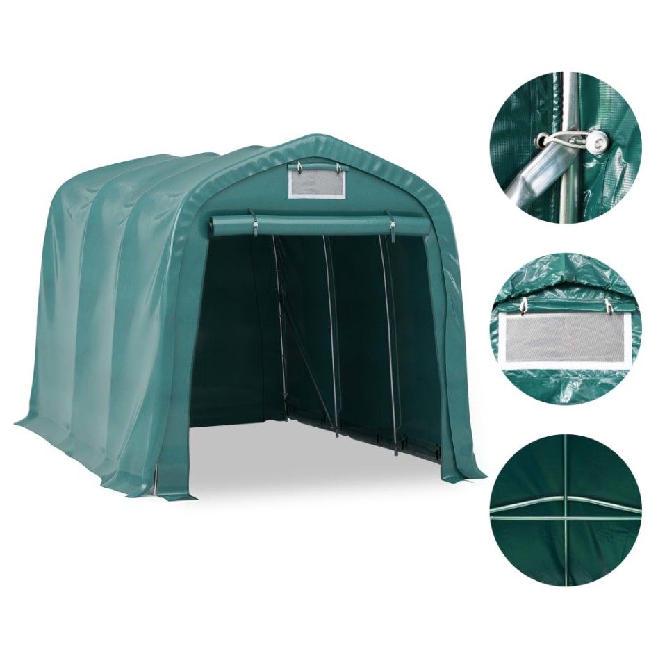 Carpa garaje de almacenamiento PVC verde 2,4x3,6