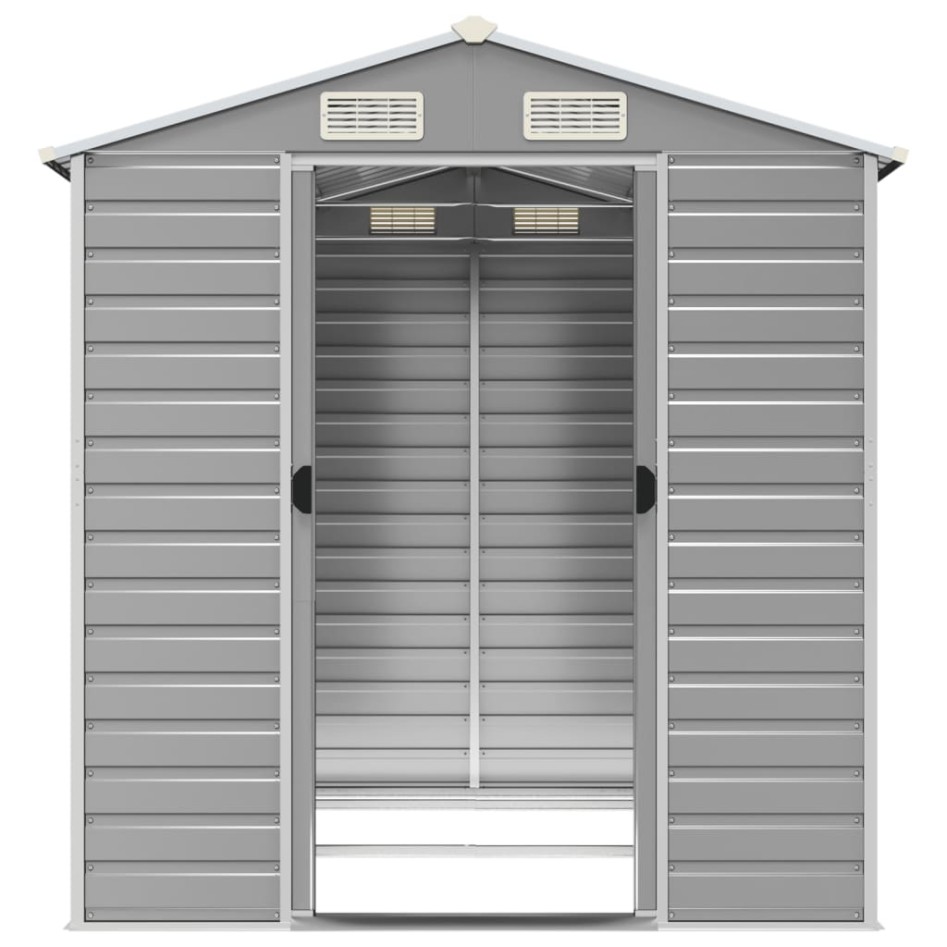 Cobertizo de jardín acero galvanizado gris claro 191x215x198