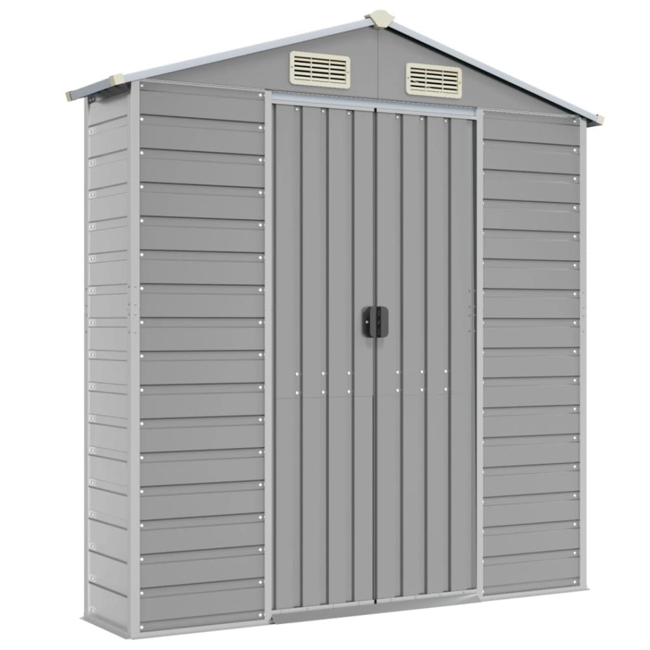 Cobertizo de jardín acero galvanizado gris claro 191x215x198