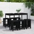 Set de mesa y taburetes altos jardín 7 piezas madera pino