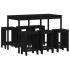Set de mesa y taburetes altos jardín 7 piezas madera pino