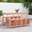 Juego de muebles de jardín 9 pzas madera maciza abeto Douglas